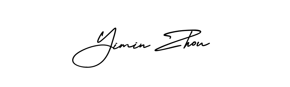Yimin Zhou stylish signature style. Best Handwritten Sign (AmerikaSignatureDemo-Regular) for my name. Handwritten Signature Collection Ideas for my name Yimin Zhou. Yimin Zhou signature style 3 images and pictures png