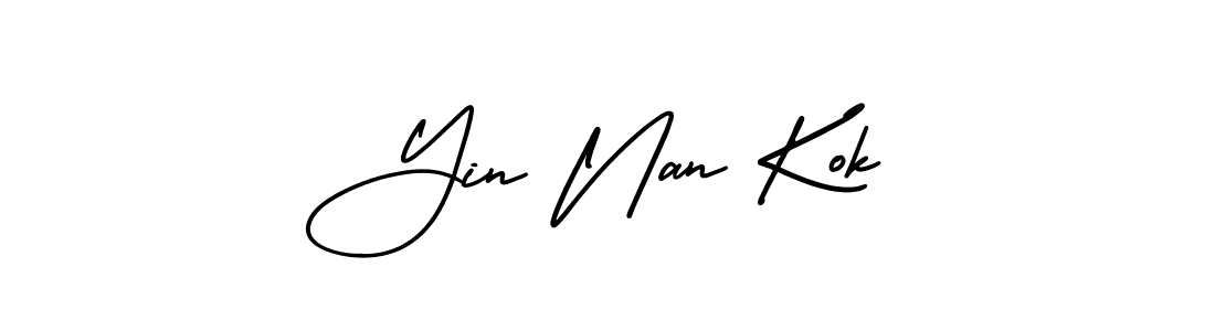 This is the best signature style for the Yin Nan Kok name. Also you like these signature font (AmerikaSignatureDemo-Regular). Mix name signature. Yin Nan Kok signature style 3 images and pictures png