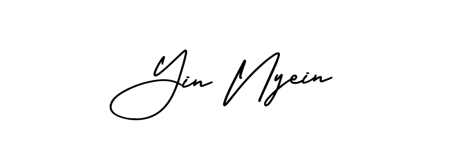 Make a beautiful signature design for name Yin Nyein. With this signature (AmerikaSignatureDemo-Regular) style, you can create a handwritten signature for free. Yin Nyein signature style 3 images and pictures png