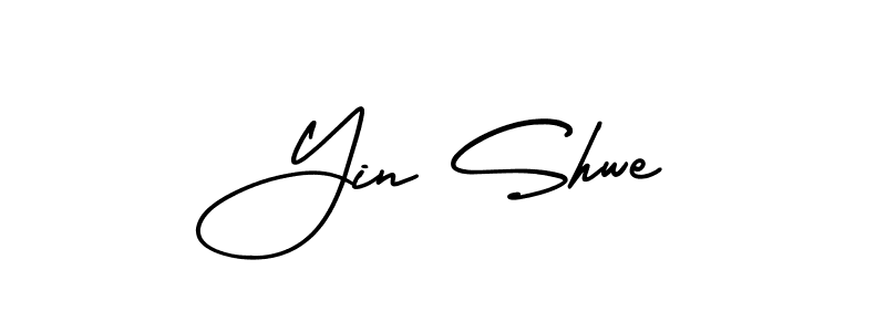 You should practise on your own different ways (AmerikaSignatureDemo-Regular) to write your name (Yin Shwe) in signature. don't let someone else do it for you. Yin Shwe signature style 3 images and pictures png