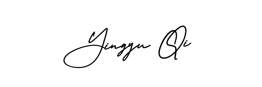 Make a beautiful signature design for name Yingyu Qi. With this signature (AmerikaSignatureDemo-Regular) style, you can create a handwritten signature for free. Yingyu Qi signature style 3 images and pictures png