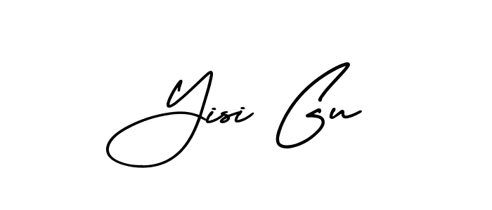 Design your own signature with our free online signature maker. With this signature software, you can create a handwritten (AmerikaSignatureDemo-Regular) signature for name Yisi Gu. Yisi Gu signature style 3 images and pictures png