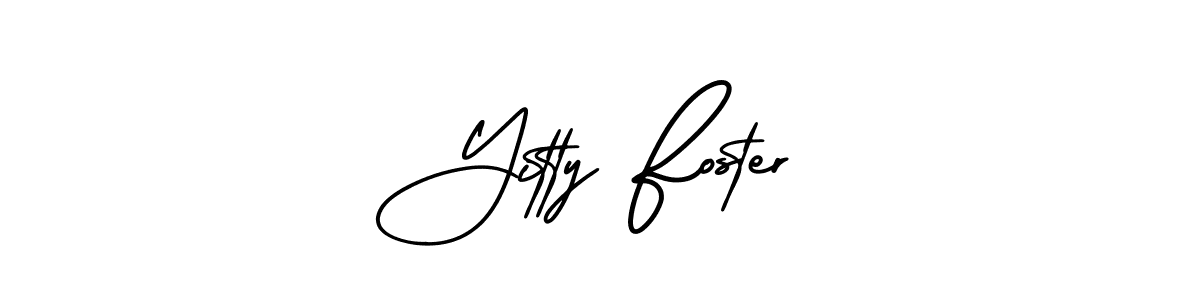 Yitty Foster stylish signature style. Best Handwritten Sign (AmerikaSignatureDemo-Regular) for my name. Handwritten Signature Collection Ideas for my name Yitty Foster. Yitty Foster signature style 3 images and pictures png