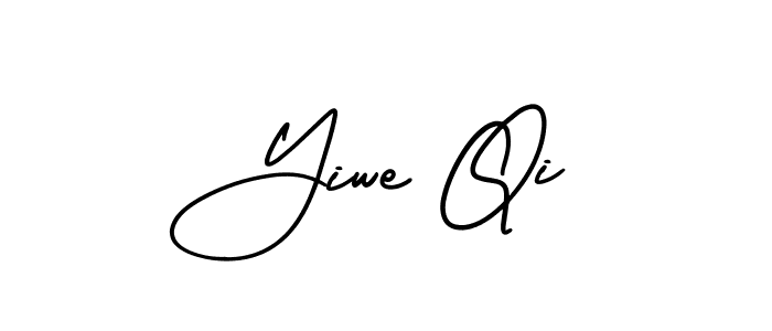 Create a beautiful signature design for name Yiwe Qi. With this signature (AmerikaSignatureDemo-Regular) fonts, you can make a handwritten signature for free. Yiwe Qi signature style 3 images and pictures png