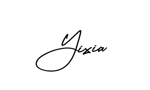 The best way (AmerikaSignatureDemo-Regular) to make a short signature is to pick only two or three words in your name. The name Yixia include a total of six letters. For converting this name. Yixia signature style 3 images and pictures png