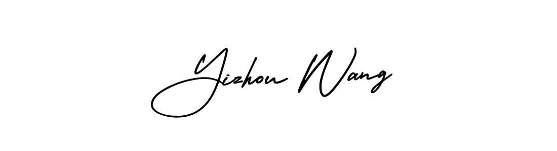 Create a beautiful signature design for name Yizhou Wang. With this signature (AmerikaSignatureDemo-Regular) fonts, you can make a handwritten signature for free. Yizhou Wang signature style 3 images and pictures png