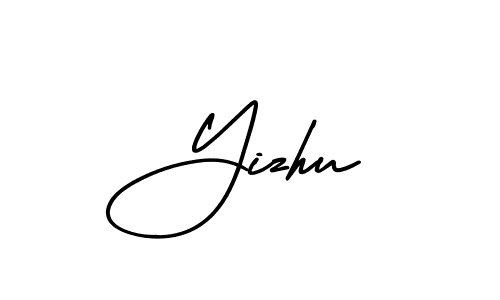 You should practise on your own different ways (AmerikaSignatureDemo-Regular) to write your name (Yizhu) in signature. don't let someone else do it for you. Yizhu signature style 3 images and pictures png