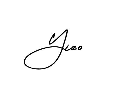 You should practise on your own different ways (AmerikaSignatureDemo-Regular) to write your name (Yizo) in signature. don't let someone else do it for you. Yizo signature style 3 images and pictures png