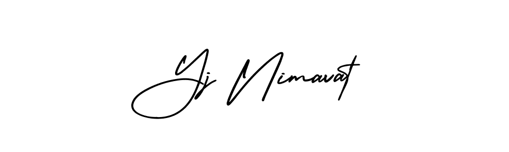 Design your own signature with our free online signature maker. With this signature software, you can create a handwritten (AmerikaSignatureDemo-Regular) signature for name Yj Nimavat. Yj Nimavat signature style 3 images and pictures png