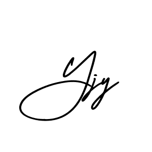 This is the best signature style for the Yjy name. Also you like these signature font (AmerikaSignatureDemo-Regular). Mix name signature. Yjy signature style 3 images and pictures png