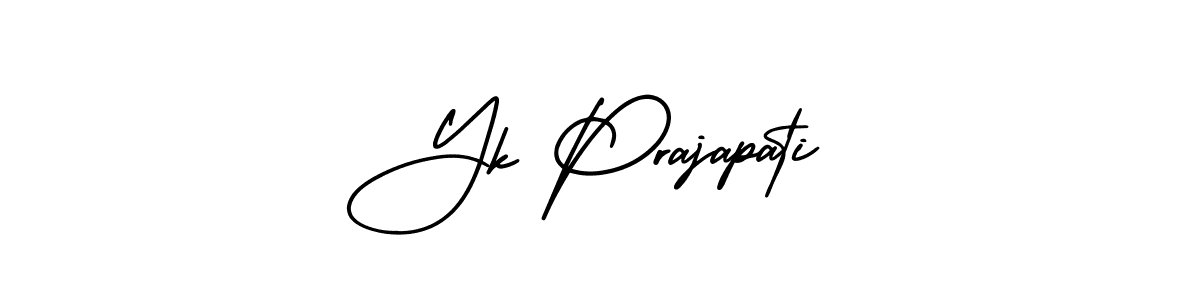This is the best signature style for the Yk Prajapati name. Also you like these signature font (AmerikaSignatureDemo-Regular). Mix name signature. Yk Prajapati signature style 3 images and pictures png