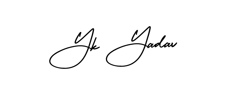 Create a beautiful signature design for name Yk Yadav. With this signature (AmerikaSignatureDemo-Regular) fonts, you can make a handwritten signature for free. Yk Yadav signature style 3 images and pictures png