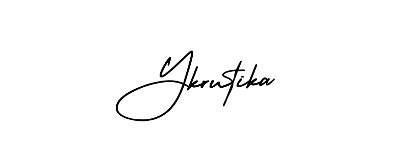You should practise on your own different ways (AmerikaSignatureDemo-Regular) to write your name (Ykrutika) in signature. don't let someone else do it for you. Ykrutika signature style 3 images and pictures png