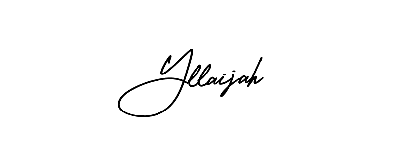 The best way (AmerikaSignatureDemo-Regular) to make a short signature is to pick only two or three words in your name. The name Yllaijah include a total of six letters. For converting this name. Yllaijah signature style 3 images and pictures png