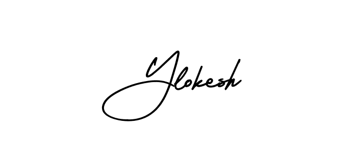 How to Draw Ylokesh signature style? AmerikaSignatureDemo-Regular is a latest design signature styles for name Ylokesh. Ylokesh signature style 3 images and pictures png