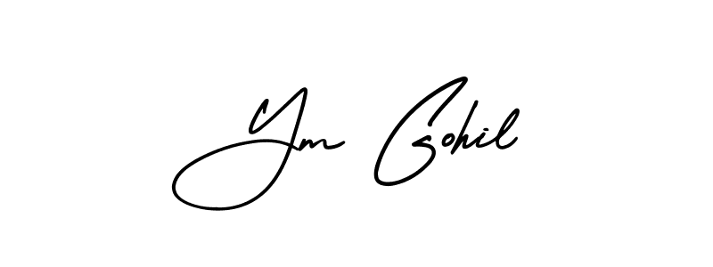 AmerikaSignatureDemo-Regular is a professional signature style that is perfect for those who want to add a touch of class to their signature. It is also a great choice for those who want to make their signature more unique. Get Ym Gohil name to fancy signature for free. Ym Gohil signature style 3 images and pictures png
