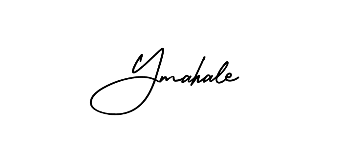 You should practise on your own different ways (AmerikaSignatureDemo-Regular) to write your name (Ymahale) in signature. don't let someone else do it for you. Ymahale signature style 3 images and pictures png