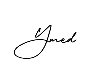 How to make Ymed name signature. Use AmerikaSignatureDemo-Regular style for creating short signs online. This is the latest handwritten sign. Ymed signature style 3 images and pictures png