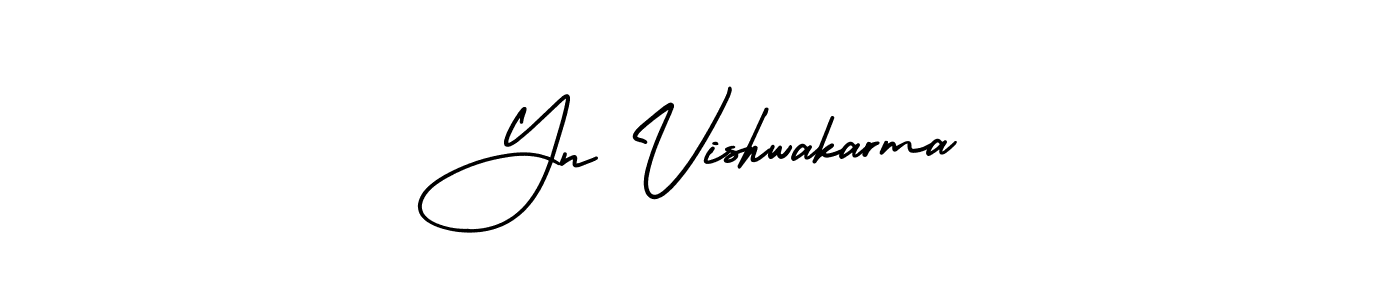 This is the best signature style for the Yn Vishwakarma name. Also you like these signature font (AmerikaSignatureDemo-Regular). Mix name signature. Yn Vishwakarma signature style 3 images and pictures png