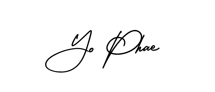 The best way (AmerikaSignatureDemo-Regular) to make a short signature is to pick only two or three words in your name. The name Yo Phae include a total of six letters. For converting this name. Yo Phae signature style 3 images and pictures png