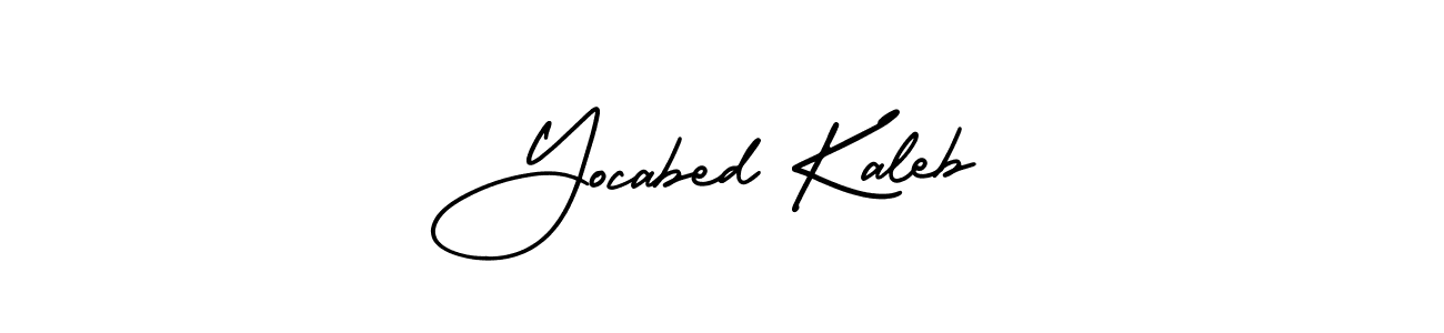 How to make Yocabed Kaleb name signature. Use AmerikaSignatureDemo-Regular style for creating short signs online. This is the latest handwritten sign. Yocabed Kaleb signature style 3 images and pictures png