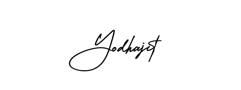 The best way (AmerikaSignatureDemo-Regular) to make a short signature is to pick only two or three words in your name. The name Yodhajit include a total of six letters. For converting this name. Yodhajit signature style 3 images and pictures png