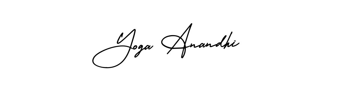 AmerikaSignatureDemo-Regular is a professional signature style that is perfect for those who want to add a touch of class to their signature. It is also a great choice for those who want to make their signature more unique. Get Yoga Anandhi name to fancy signature for free. Yoga Anandhi signature style 3 images and pictures png