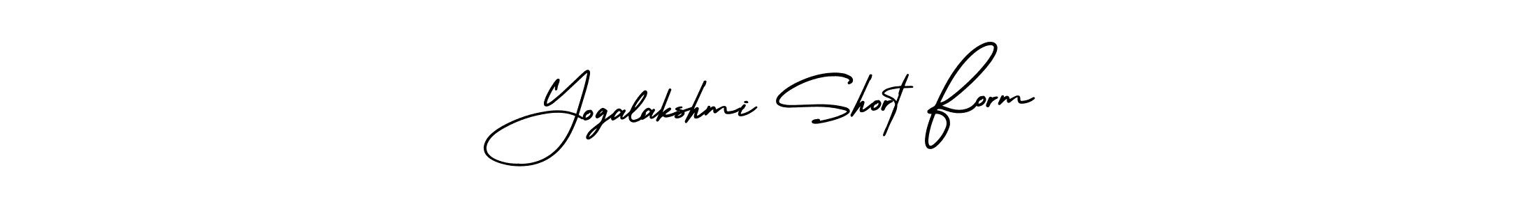 The best way (AmerikaSignatureDemo-Regular) to make a short signature is to pick only two or three words in your name. The name Yogalakshmi Short Form include a total of six letters. For converting this name. Yogalakshmi Short Form signature style 3 images and pictures png