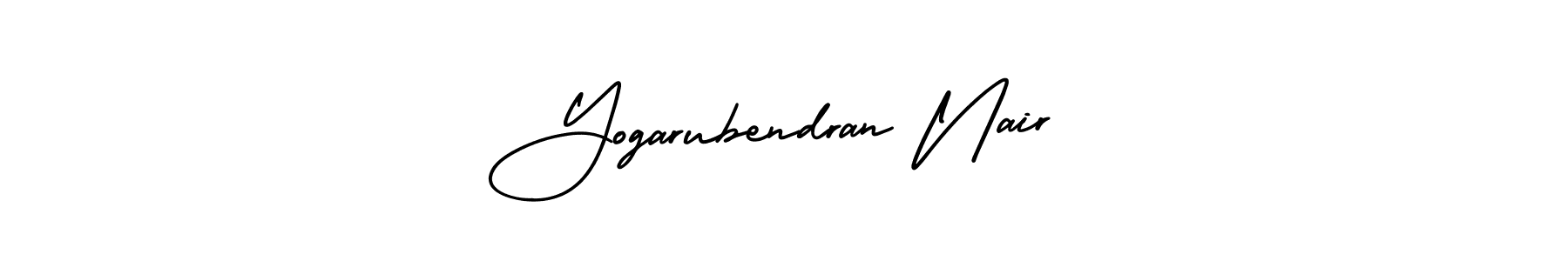 You should practise on your own different ways (AmerikaSignatureDemo-Regular) to write your name (Yogarubendran Nair) in signature. don't let someone else do it for you. Yogarubendran Nair signature style 3 images and pictures png