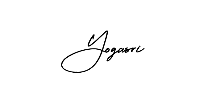 You should practise on your own different ways (AmerikaSignatureDemo-Regular) to write your name (Yogasri) in signature. don't let someone else do it for you. Yogasri signature style 3 images and pictures png