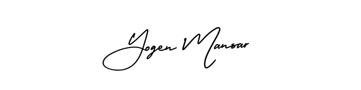 Similarly AmerikaSignatureDemo-Regular is the best handwritten signature design. Signature creator online .You can use it as an online autograph creator for name Yogen Mansar. Yogen Mansar signature style 3 images and pictures png