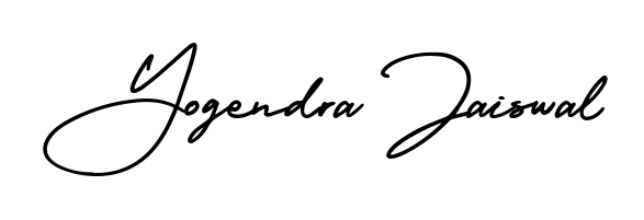 Looking for an artistic signature for Yogendra Jaiswal? The AmerikaSignatureDemo-Regular calligraphy style gives a sophisticated flow suitable for business cards and emails. Yogendra Jaiswal signature style 3 images and pictures png