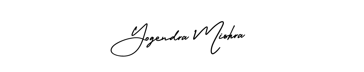 The best way (AmerikaSignatureDemo-Regular) to make a short signature is to pick only two or three words in your name. The name Yogendra Mishra include a total of six letters. For converting this name. Yogendra Mishra signature style 3 images and pictures png