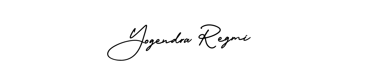 It looks lik you need a new signature style for name Yogendra Regmi. Design unique handwritten (AmerikaSignatureDemo-Regular) signature with our free signature maker in just a few clicks. Yogendra Regmi signature style 3 images and pictures png