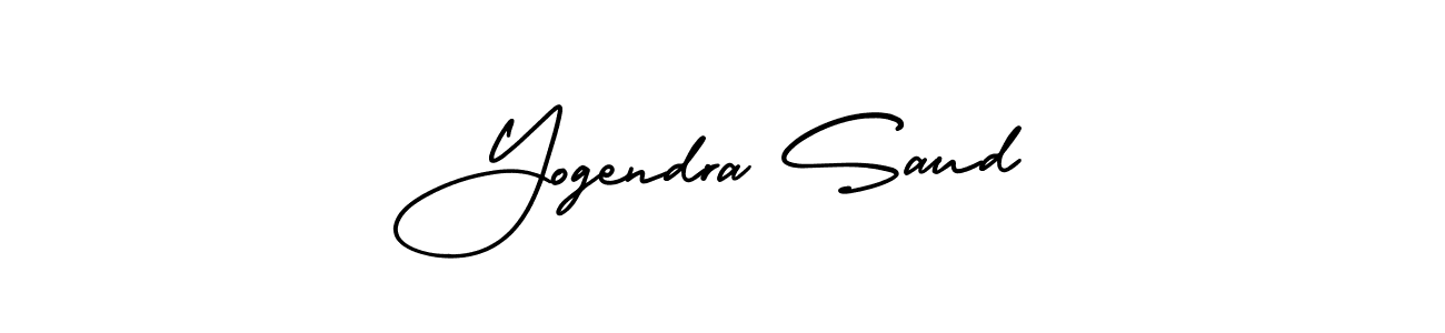 This is the best signature style for the Yogendra Saud name. Also you like these signature font (AmerikaSignatureDemo-Regular). Mix name signature. Yogendra Saud signature style 3 images and pictures png