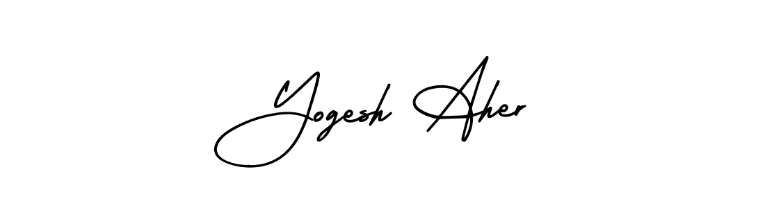 How to make Yogesh Aher name signature. Use AmerikaSignatureDemo-Regular style for creating short signs online. This is the latest handwritten sign. Yogesh Aher signature style 3 images and pictures png