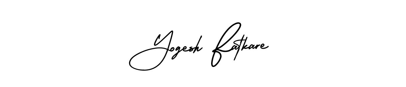 The best way (AmerikaSignatureDemo-Regular) to make a short signature is to pick only two or three words in your name. The name Yogesh Fatkare include a total of six letters. For converting this name. Yogesh Fatkare signature style 3 images and pictures png