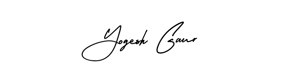 You should practise on your own different ways (AmerikaSignatureDemo-Regular) to write your name (Yogesh Gaur) in signature. don't let someone else do it for you. Yogesh Gaur signature style 3 images and pictures png