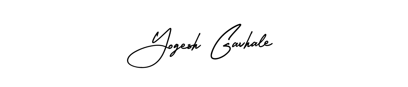 You should practise on your own different ways (AmerikaSignatureDemo-Regular) to write your name (Yogesh Gavhale) in signature. don't let someone else do it for you. Yogesh Gavhale signature style 3 images and pictures png