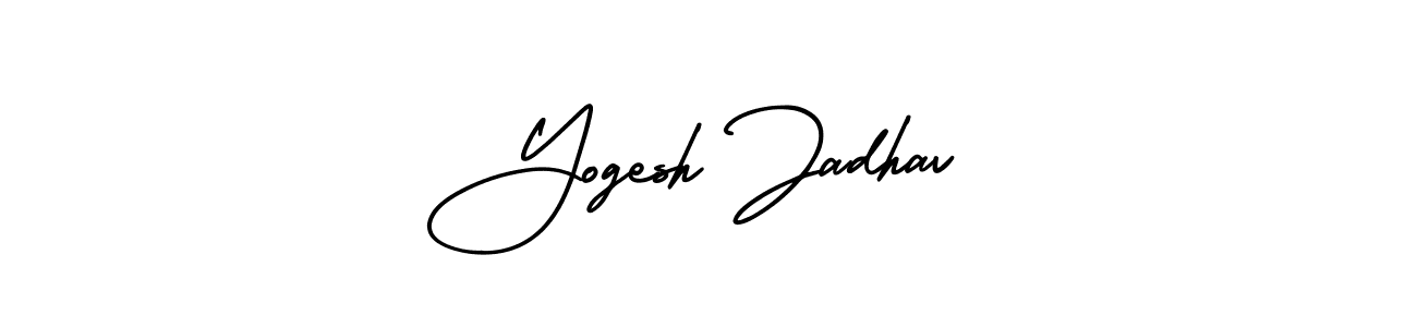 The best way (AmerikaSignatureDemo-Regular) to make a short signature is to pick only two or three words in your name. The name Yogesh Jadhav include a total of six letters. For converting this name. Yogesh Jadhav signature style 3 images and pictures png