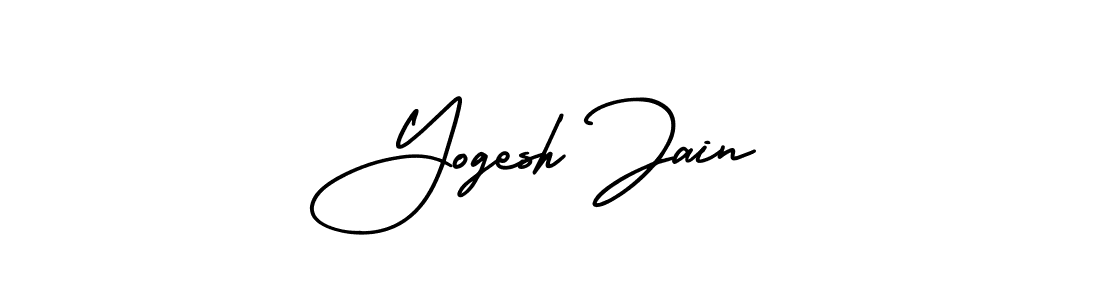 You should practise on your own different ways (AmerikaSignatureDemo-Regular) to write your name (Yogesh Jain) in signature. don't let someone else do it for you. Yogesh Jain signature style 3 images and pictures png