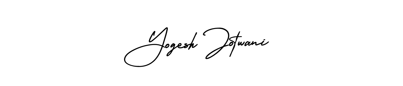 You should practise on your own different ways (AmerikaSignatureDemo-Regular) to write your name (Yogesh Jotwani) in signature. don't let someone else do it for you. Yogesh Jotwani signature style 3 images and pictures png