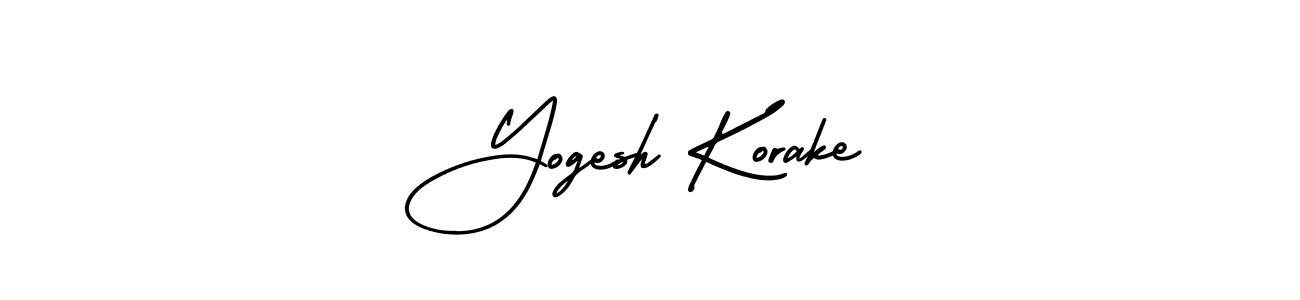 This is the best signature style for the Yogesh Korake name. Also you like these signature font (AmerikaSignatureDemo-Regular). Mix name signature. Yogesh Korake signature style 3 images and pictures png