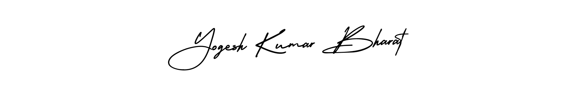 This is the best signature style for the Yogesh Kumar Bharat name. Also you like these signature font (AmerikaSignatureDemo-Regular). Mix name signature. Yogesh Kumar Bharat signature style 3 images and pictures png