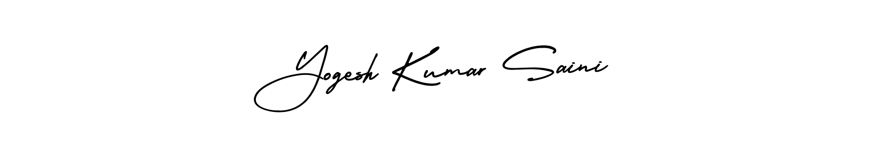 This is the best signature style for the Yogesh Kumar Saini name. Also you like these signature font (AmerikaSignatureDemo-Regular). Mix name signature. Yogesh Kumar Saini signature style 3 images and pictures png