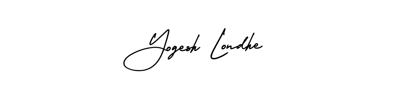 The best way (AmerikaSignatureDemo-Regular) to make a short signature is to pick only two or three words in your name. The name Yogesh Londhe include a total of six letters. For converting this name. Yogesh Londhe signature style 3 images and pictures png