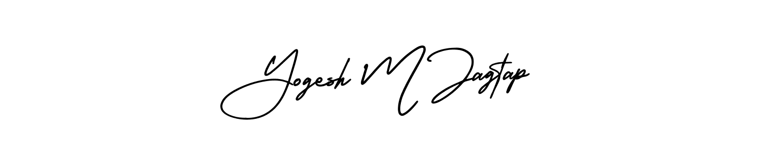 Use a signature maker to create a handwritten signature online. With this signature software, you can design (AmerikaSignatureDemo-Regular) your own signature for name Yogesh M Jagtap. Yogesh M Jagtap signature style 3 images and pictures png