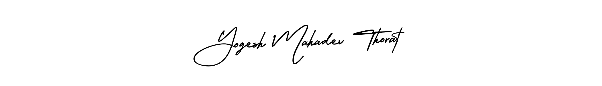 You should practise on your own different ways (AmerikaSignatureDemo-Regular) to write your name (Yogesh Mahadev Thorat) in signature. don't let someone else do it for you. Yogesh Mahadev Thorat signature style 3 images and pictures png