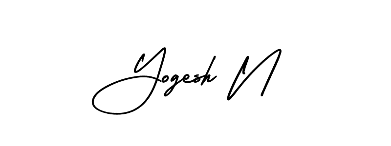 Use a signature maker to create a handwritten signature online. With this signature software, you can design (AmerikaSignatureDemo-Regular) your own signature for name Yogesh N. Yogesh N signature style 3 images and pictures png