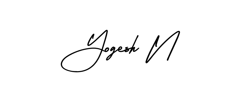 Yogesh N stylish signature style. Best Handwritten Sign (AmerikaSignatureDemo-Regular) for my name. Handwritten Signature Collection Ideas for my name Yogesh N. Yogesh N signature style 3 images and pictures png